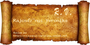 Rajcsányi Veronika névjegykártya