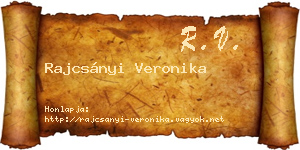 Rajcsányi Veronika névjegykártya